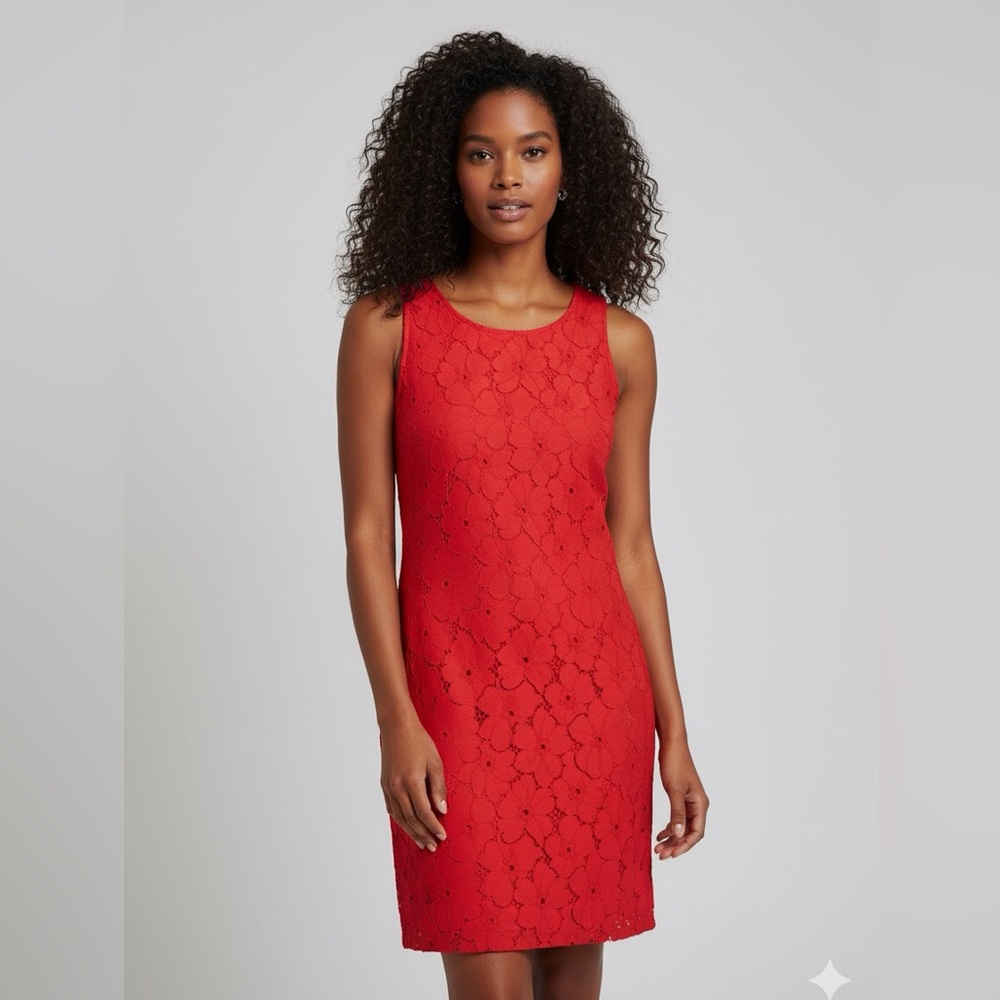 Red Eyelet Lace Dress from Banana Republic